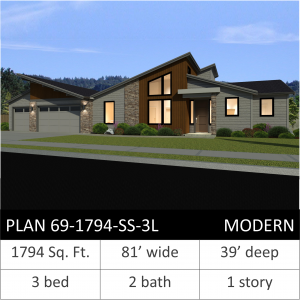 1794 SQFT - PLAN 69-1794-SS-3L MD