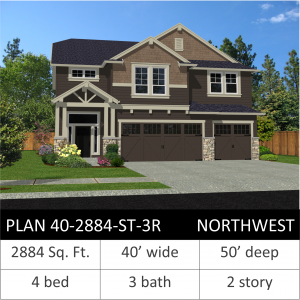 2884 SQFT - PLAN 40-2884-ST-3R NW