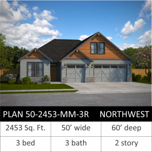 2453 SQFT - PLAN 50-2453-MM-3R NW