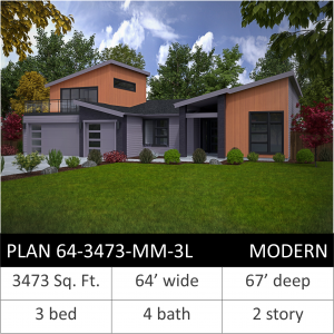 3473 SQFT - PLAN 64-3473-MM-3L MD