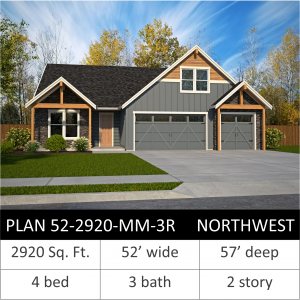 2920 SQFT - PLAN 52-2920-MM-3R NW