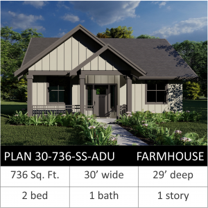 .736 SQFT - PLAN 30-736-SS-ADU FH