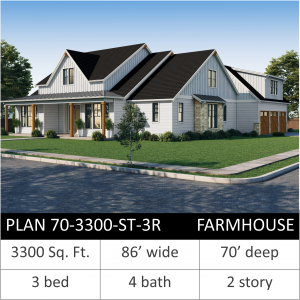 3300 SQFT - PLAN 70-3300-ST-3R FH