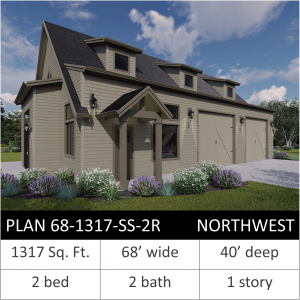 1317 SQFT - PLAN 68-1317-SS-2R NW