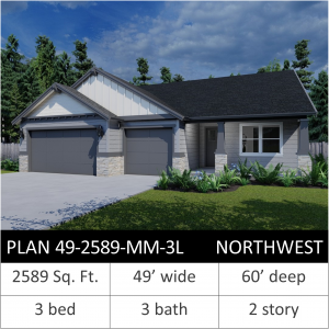2589 SQFT - PLAN 49-2589-MM-3L NW