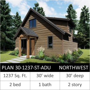 1237 SQFT - PLAN 30-1237-ST-ADU NW
