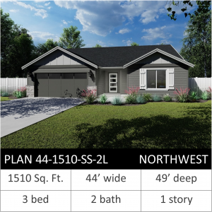 1510 SQFT - PLAN 44-1510-SS-2L NW