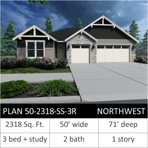 2318 SQFT - PLAN 50-2318-SS-3R NW