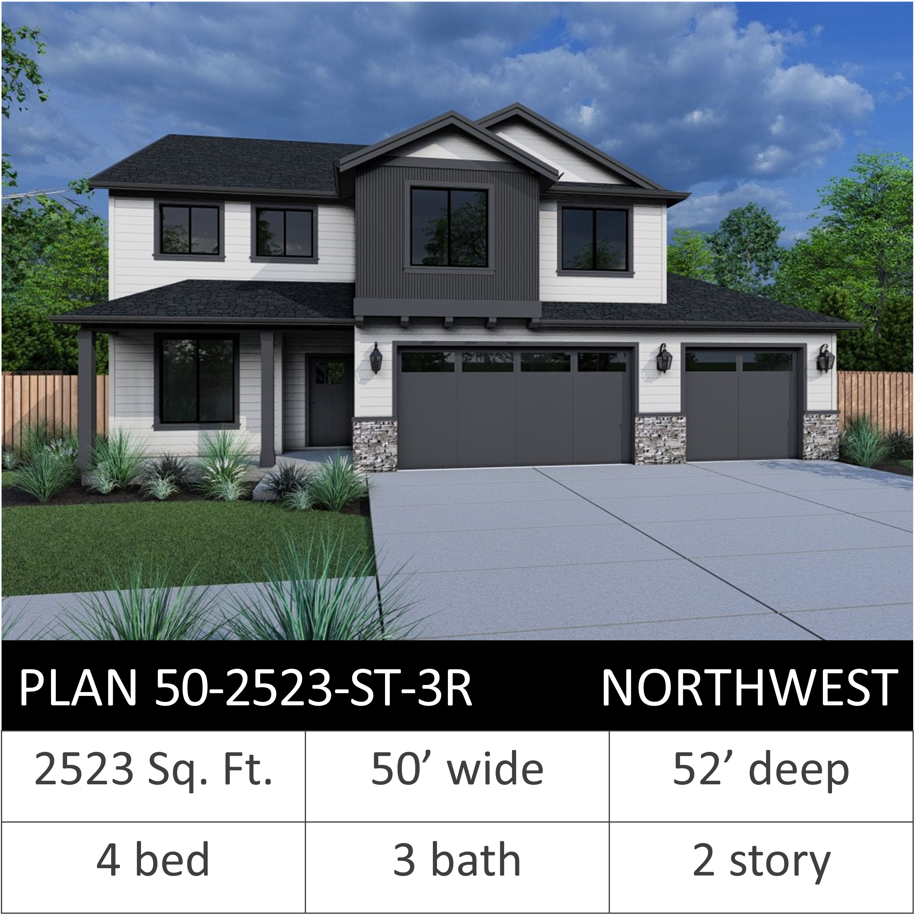 2523 SQFT - PLAN 50-2523-ST-3L NW