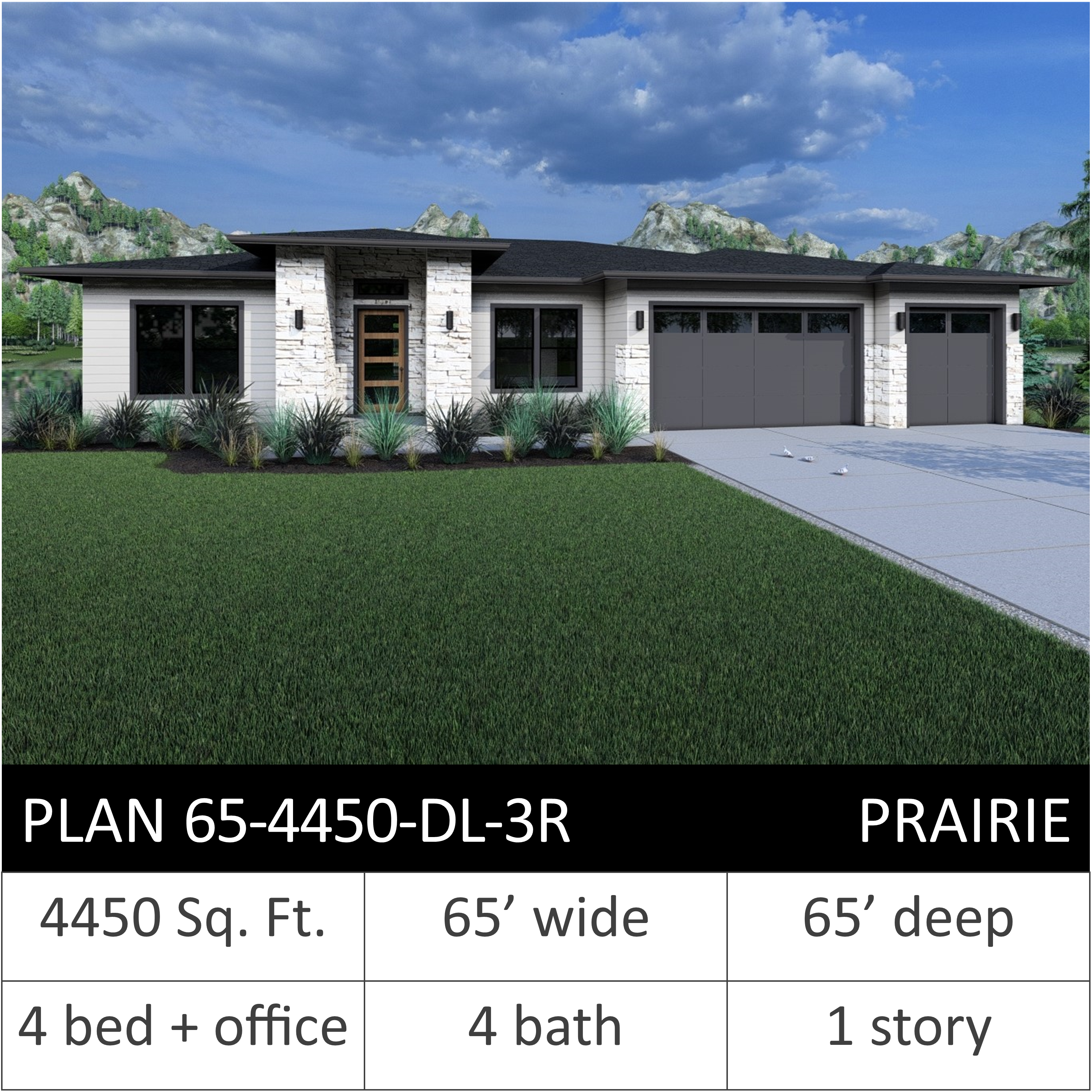 4450 SQFT - PLAN 65-4450-DL-3R PR